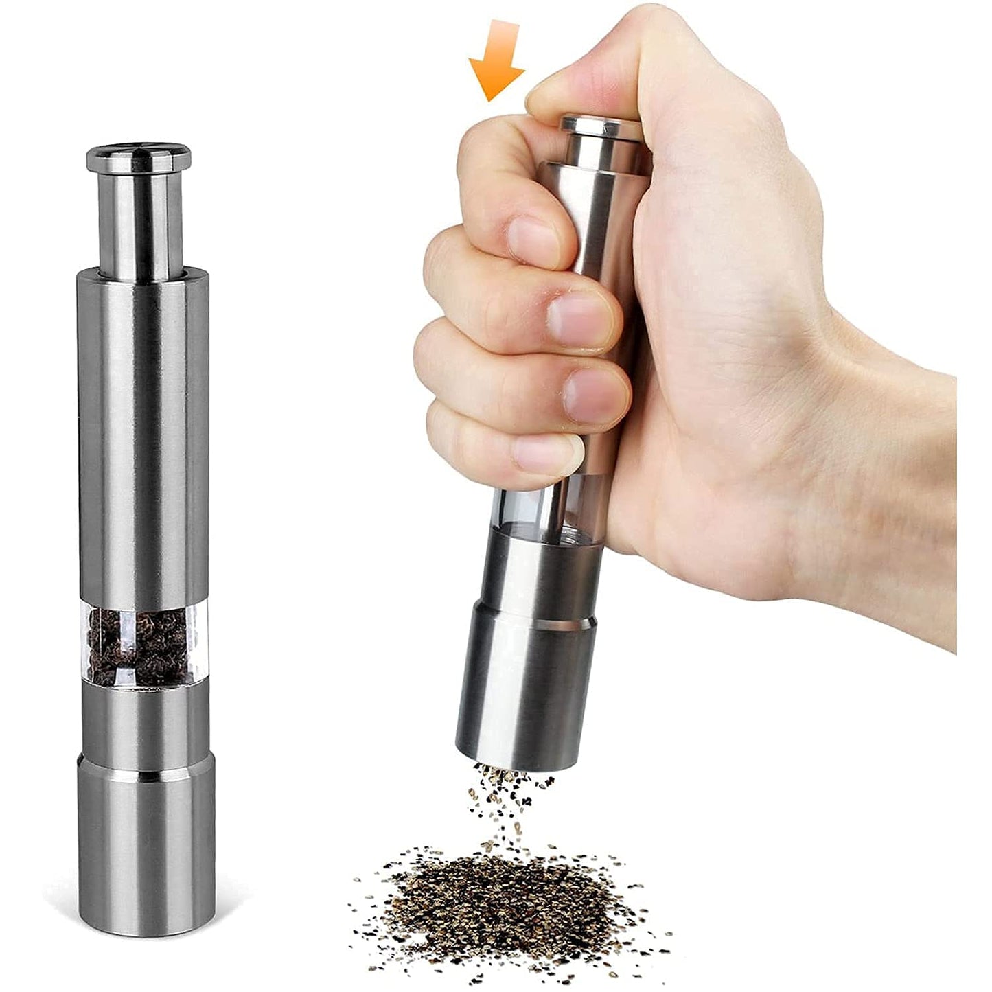 Stainless Steel Thumb Presser Salt And Pepper Grinder (1 Pc) - warehousetech13