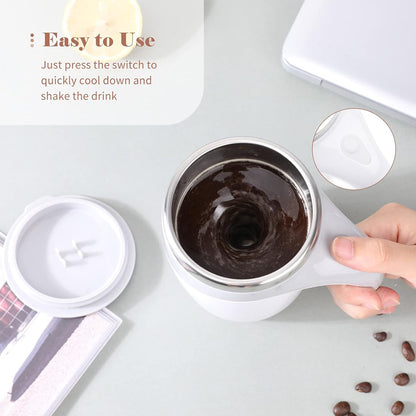Stirring Coffee Mug Magnetic Stirring Coffee Cup Stainless Steel Mug For Milk Travel Mixing Cup Self Stirring Coffee Mug Suitable For Coffee Milk Hot Chocolat Battery Operated ( Battery Not Included ) - warehousetech13