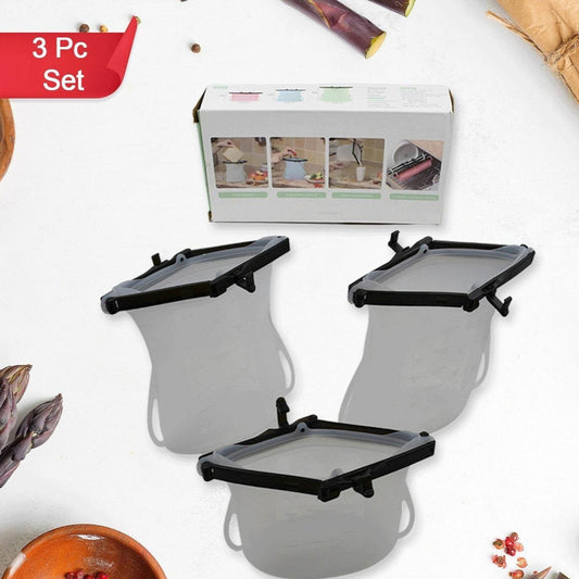Reusable Silicone Food Storage Bag 3 Bag Set - warehousetech13
