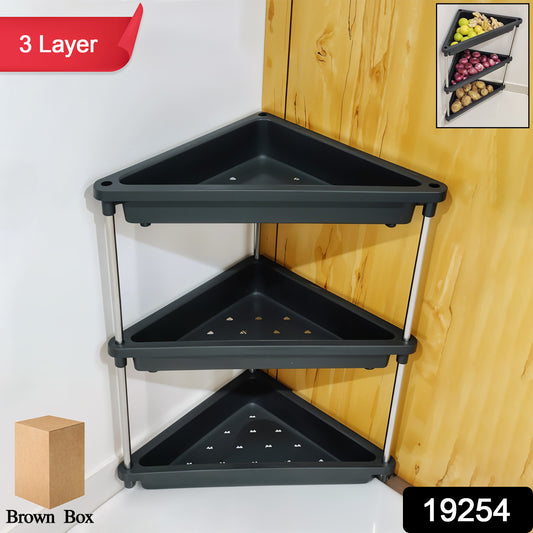 3-layer Multipurpose Plastic Corner Storage Rack - warehousetech13