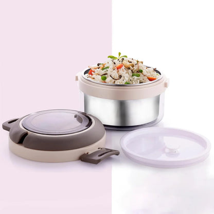 Ganesh Tiara 400ml Stainless Steel Insulated Lunch Box With Leakproof Lid Folding Spoon - warehousetech13