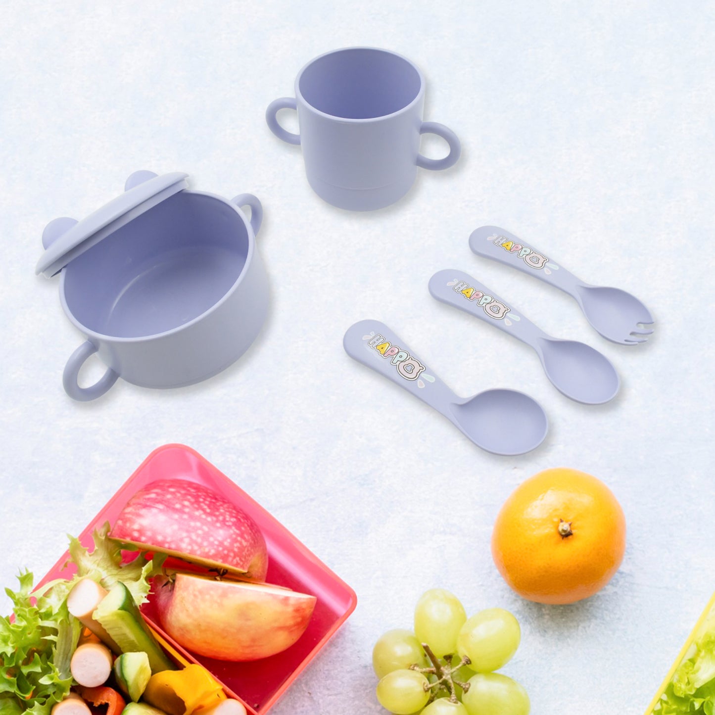 Baby Feeding Set For Kids And Toddlerschildren Children Dinnerware Set - Bamboo Fibre Feeding Set For Kids Cartoon Design Plate Cup Spoon Fork And Chopsticks Tableware Cutlery For Kids Microwave Dishwasher Safe (7 Pcs Set) - warehousetech13