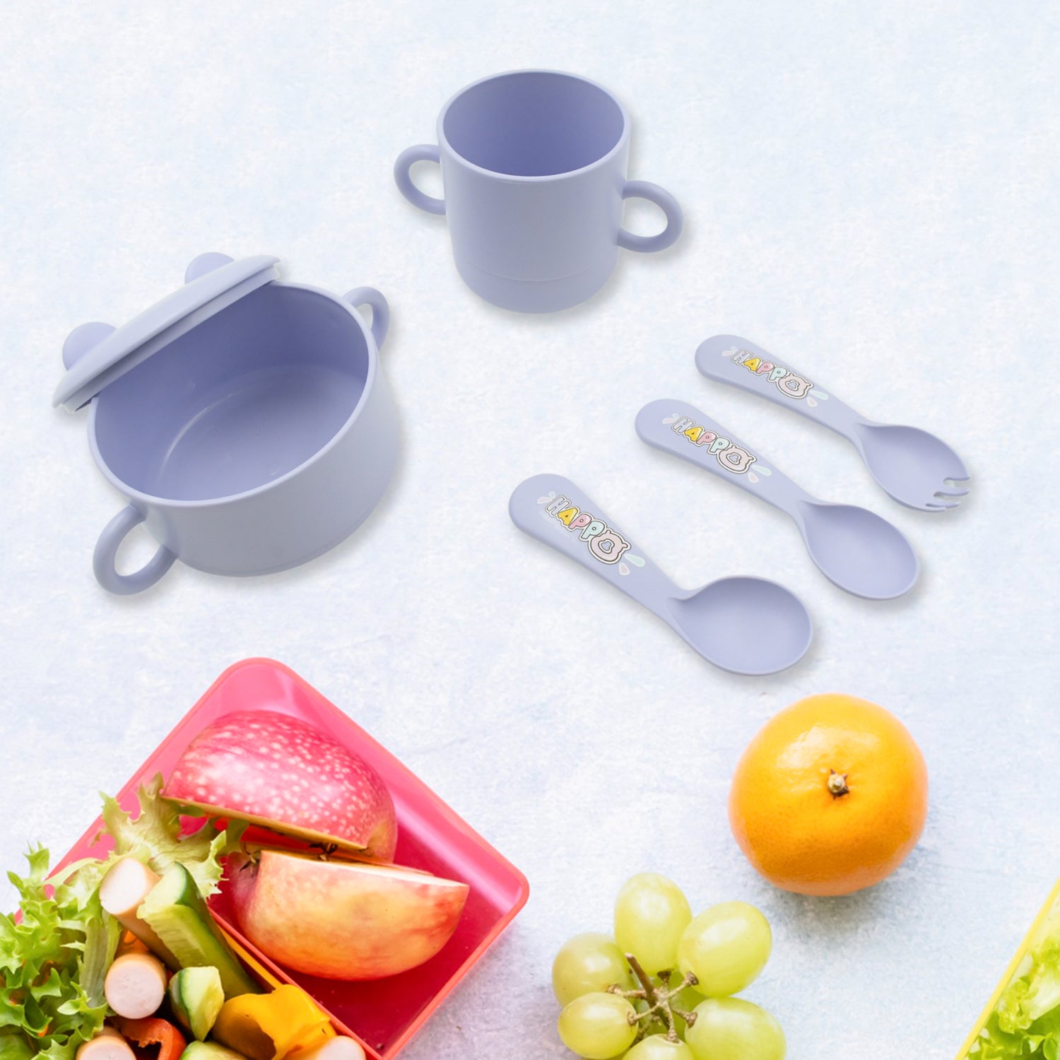 Baby Feeding Set For Kids And Toddlerschildren Children Dinnerware Set - Bamboo Fibre Feeding Set For Kids Cartoon Design Plate Cup Spoon Fork And Chopsticks Tableware Cutlery For Kids Microwave Dishwasher Safe (7 Pcs Set) - warehousetech13