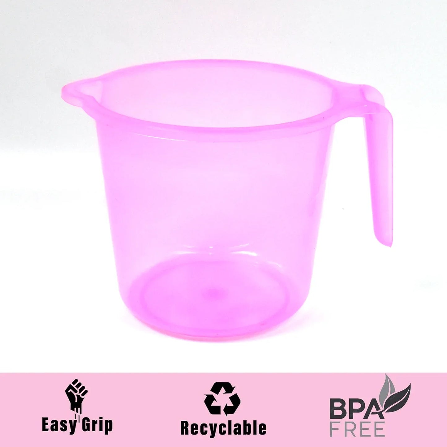 Plastic Round Transparent Bath Water Mug (1 Pc 1200 Ml Mix Color) - warehousetech13