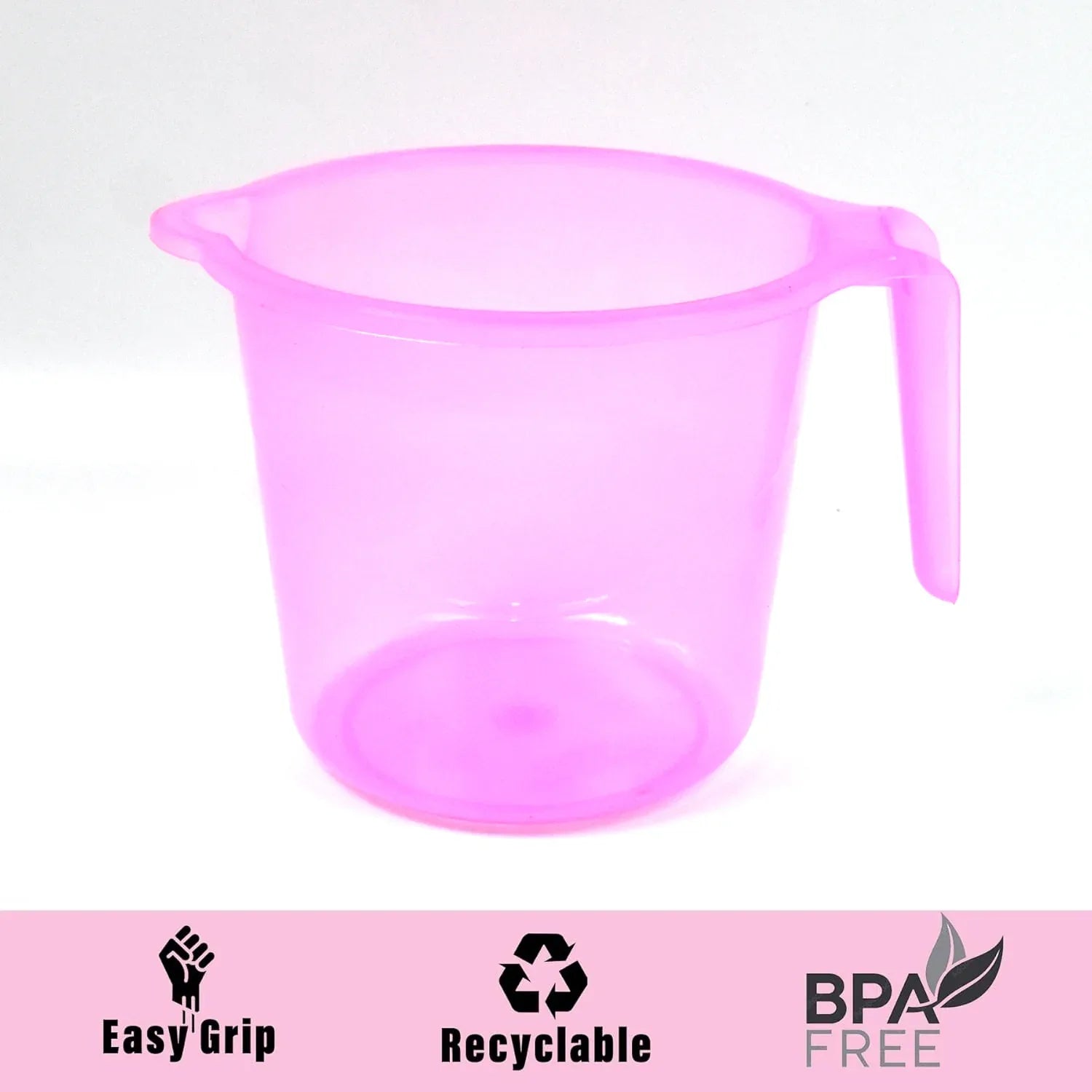 Plastic Round Transparent Bath Water Mug (1 Pc 1200 Ml Mix Color) - warehousetech13
