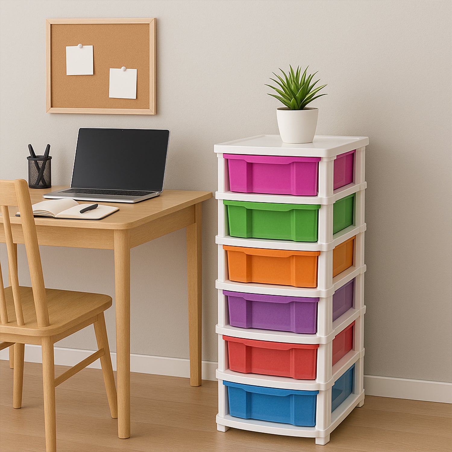 6-layer Multi-colored Plastic Storage Drawer Cabinet - warehousetech13