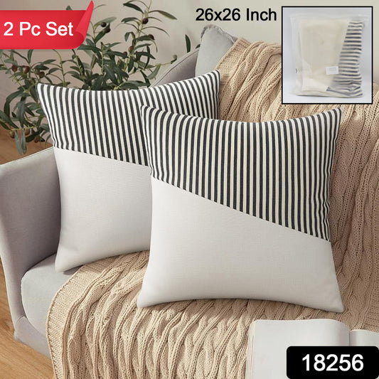 Decorative Pillow Covers Cushion Cases Soft Cotton (26 26 Inch 1 Pair 2 Pc) - warehousetech13