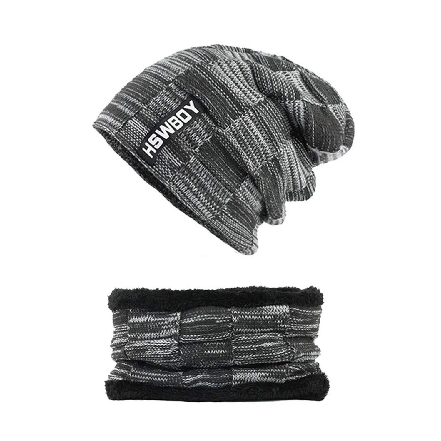 6066 Ultra Soft Unisex Woollen Beanie Cap Plus Muffler Scarf - warehousetech13