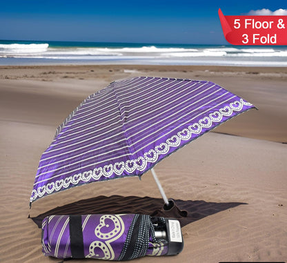 3-fold 5 Floor Sun Protective Solid Foldable Umbrella (1 Pc) - warehousetech13