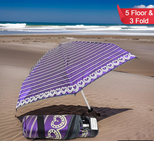 3-fold 5 Floor Sun Protective Solid Foldable Umbrella (1 Pc) - warehousetech13