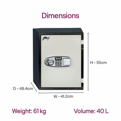 Godrej Safire 40L Home Safe (Digital & Key)