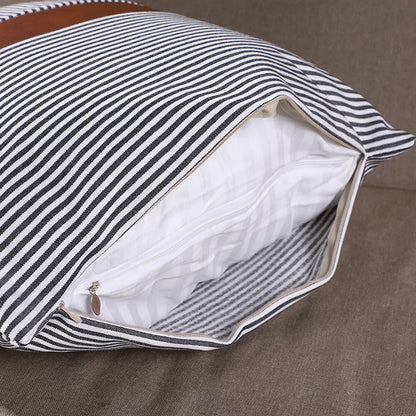 Pillow Covers Leather Cotton Cushion Covers (16 16 Inch 1 Pair 2 Pc) - warehousetech13
