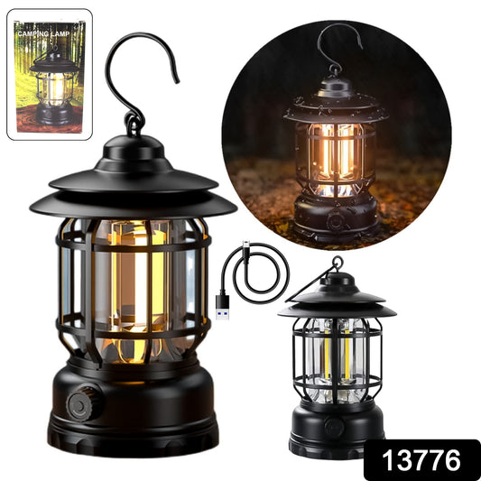 Led Camping Light Retro Style Lighting Battery Type-c Rechargeable (1 Pc) - warehousetech13