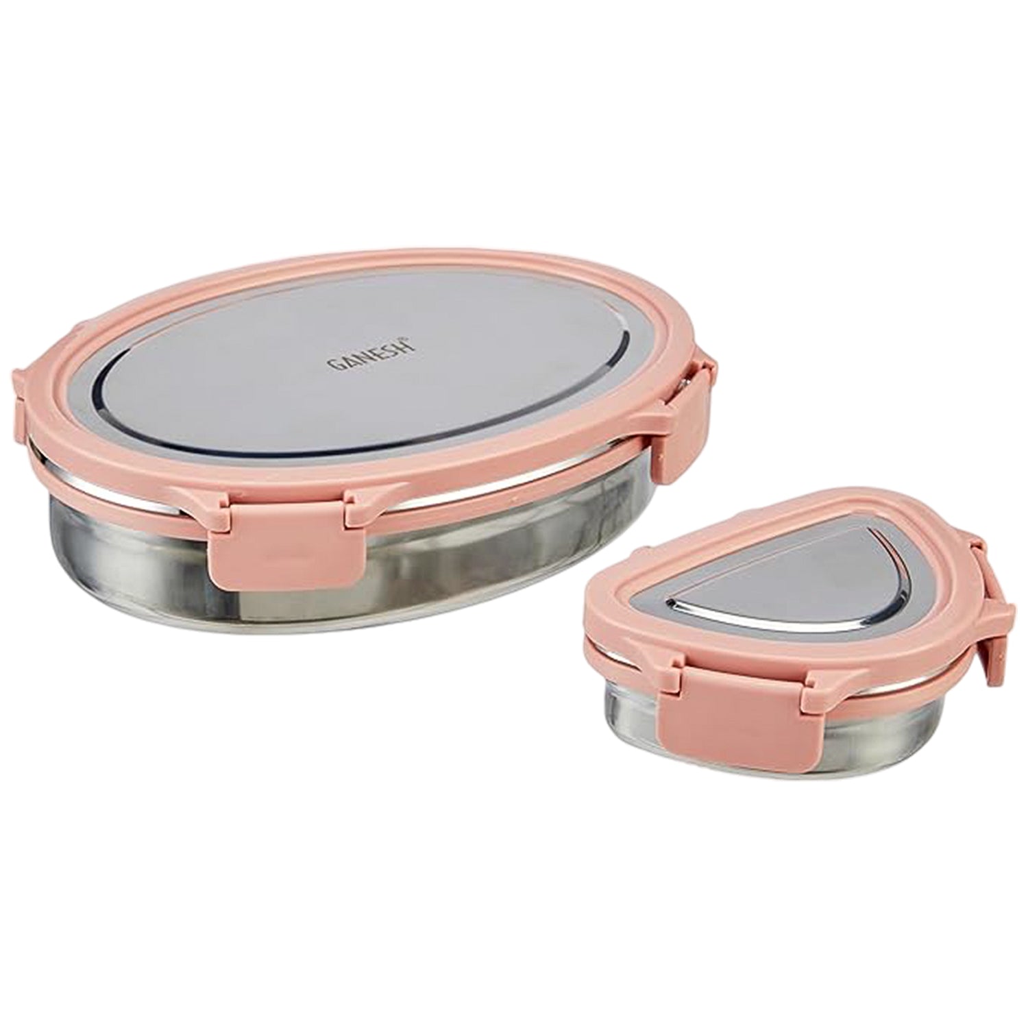 Ganesh Classy Stainless Steel Lunch Box Set 2-piece - warehousetech13