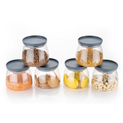 2286 Matka Shaped Jar With Air Tight Leak Proof Lid (Multicolour) (Set Of 6) (900ml) - warehousetech13