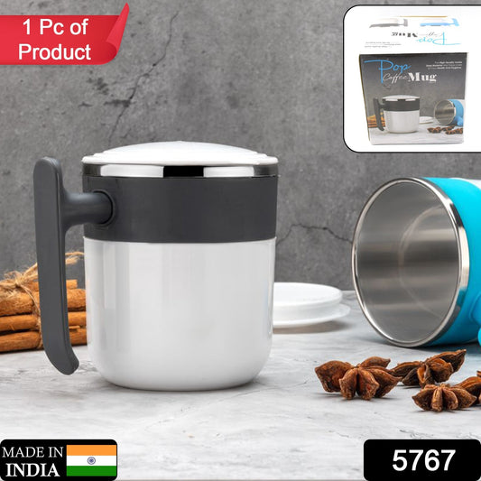 Stainless Steel Lid Cover Hot Coffeetea Mug Hot Insulated Double Wall Stainless Steel Coffee And Milk Cup With Lid - Coffee Cup (1 Pc ) - warehousetech13