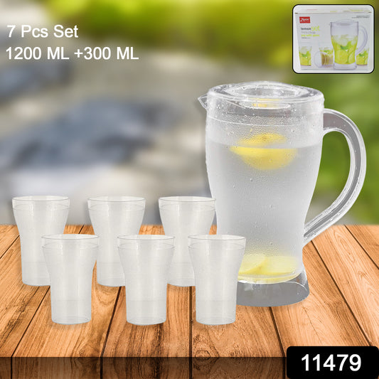 Unbreakable Lemon Jug Set With 6 Glasses - warehousetech13