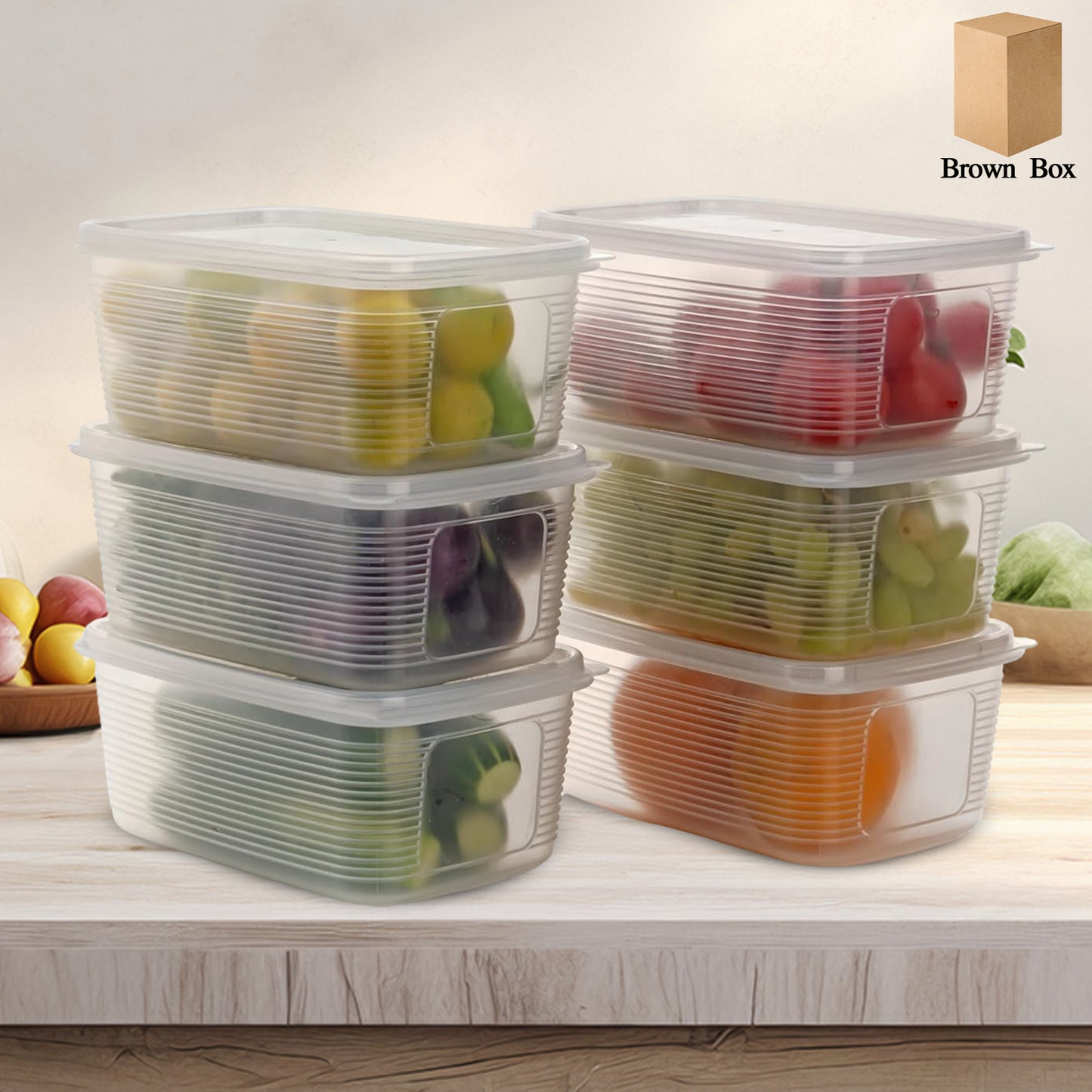 6 Pcs Multipurpose Plastic Food Storage Container Set - warehousetech13
