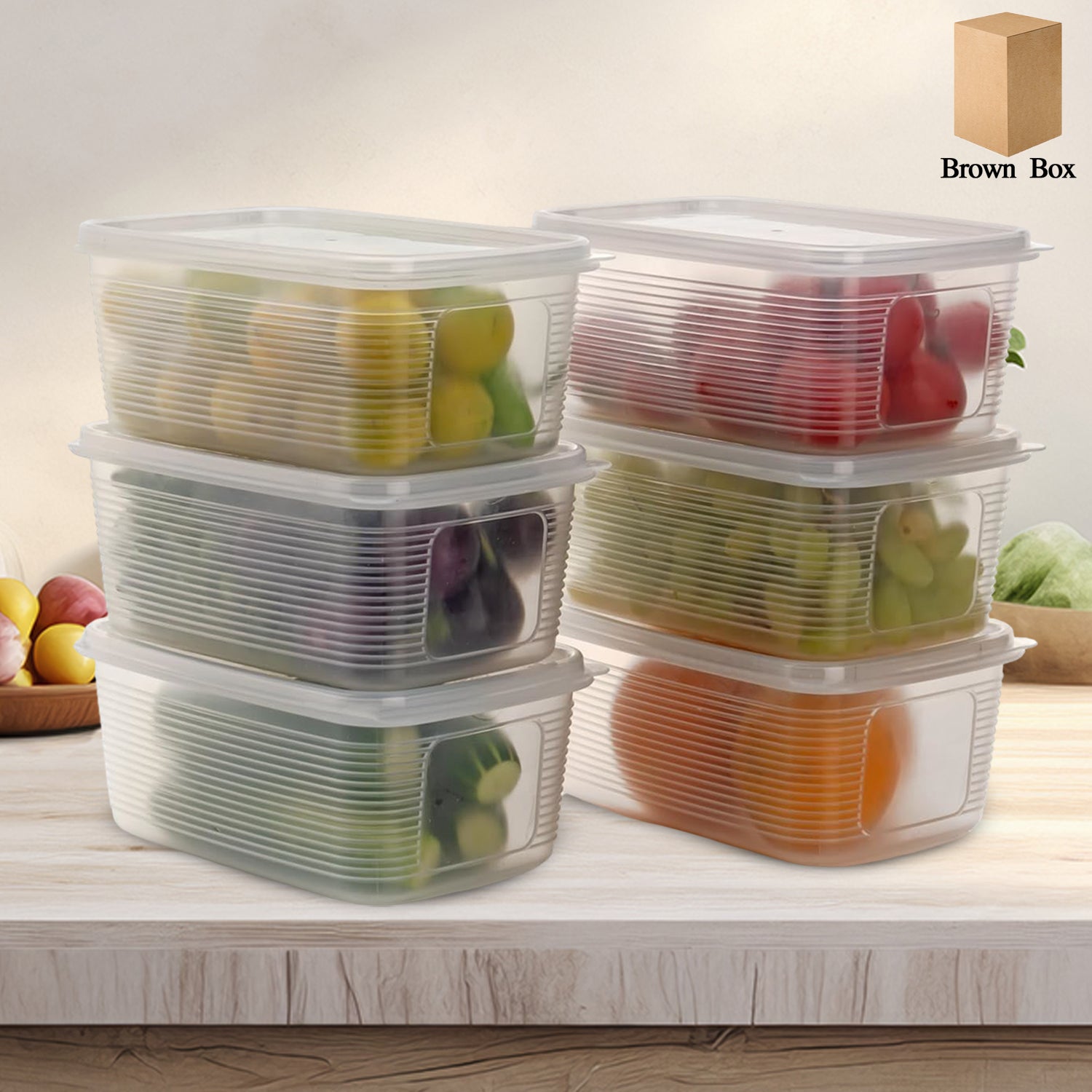 6 Pcs Multipurpose Plastic Food Storage Container Set - warehousetech13