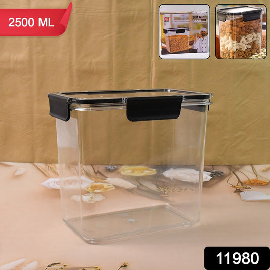 Food Storage Container Airtight Plastic Container With Easy Snap Lids (2500ml 1 Pc) - warehousetech13
