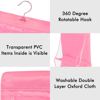 6 Pockets Hanging Purse Handbag Organizer Clear Hanging Shelf Bag (1 Pc) - warehousetech13