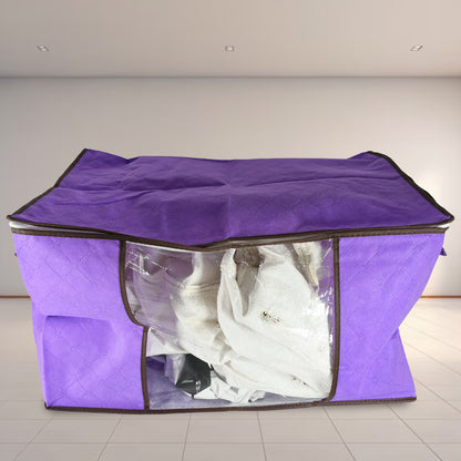 Clothing Storage Bag With Zipper Non-woven Storage Bag For Storing The Clothes And Sarees. - warehousetech13