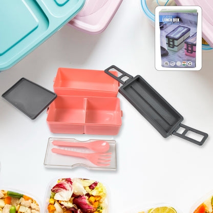 Plastic 3 Layer Leak Proof 3 Compartment Lunch Box For Office (1 Pc) - warehousetech13