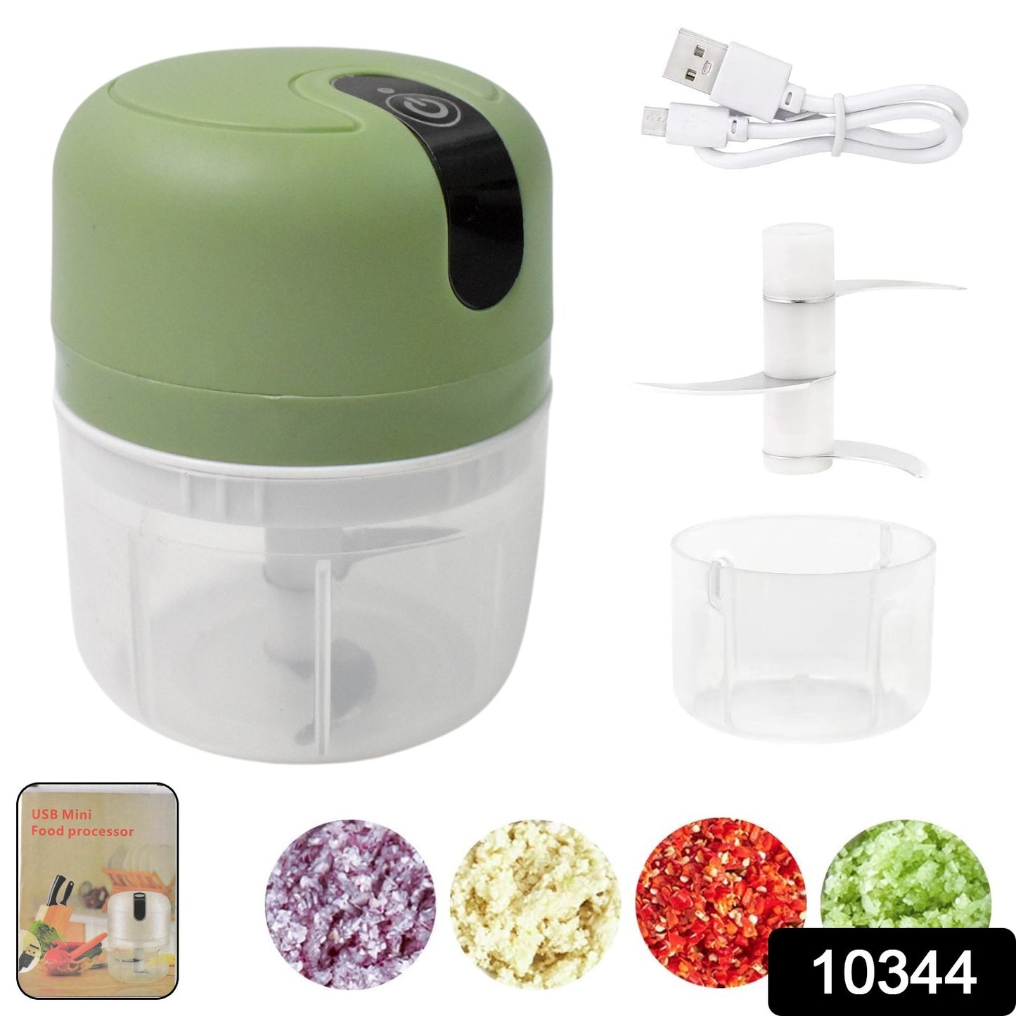 Wireless Usb Rechargeable Mini Electric Garlic Machine Chopper 3 Blades (250ml) - warehousetech13
