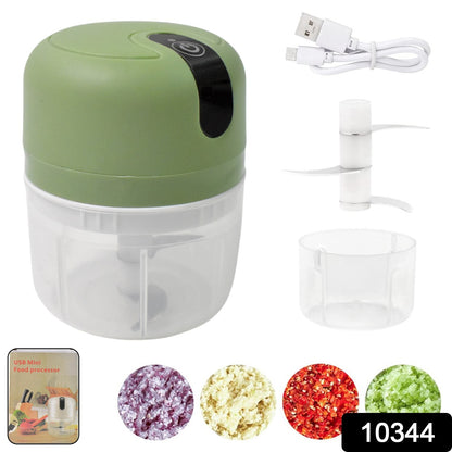Wireless Usb Rechargeable Mini Electric Garlic Machine Chopper 3 Blades (250ml) - warehousetech13