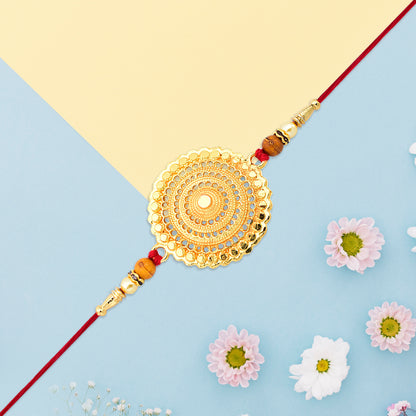 Golden Flower Rakhi - warehousetech13