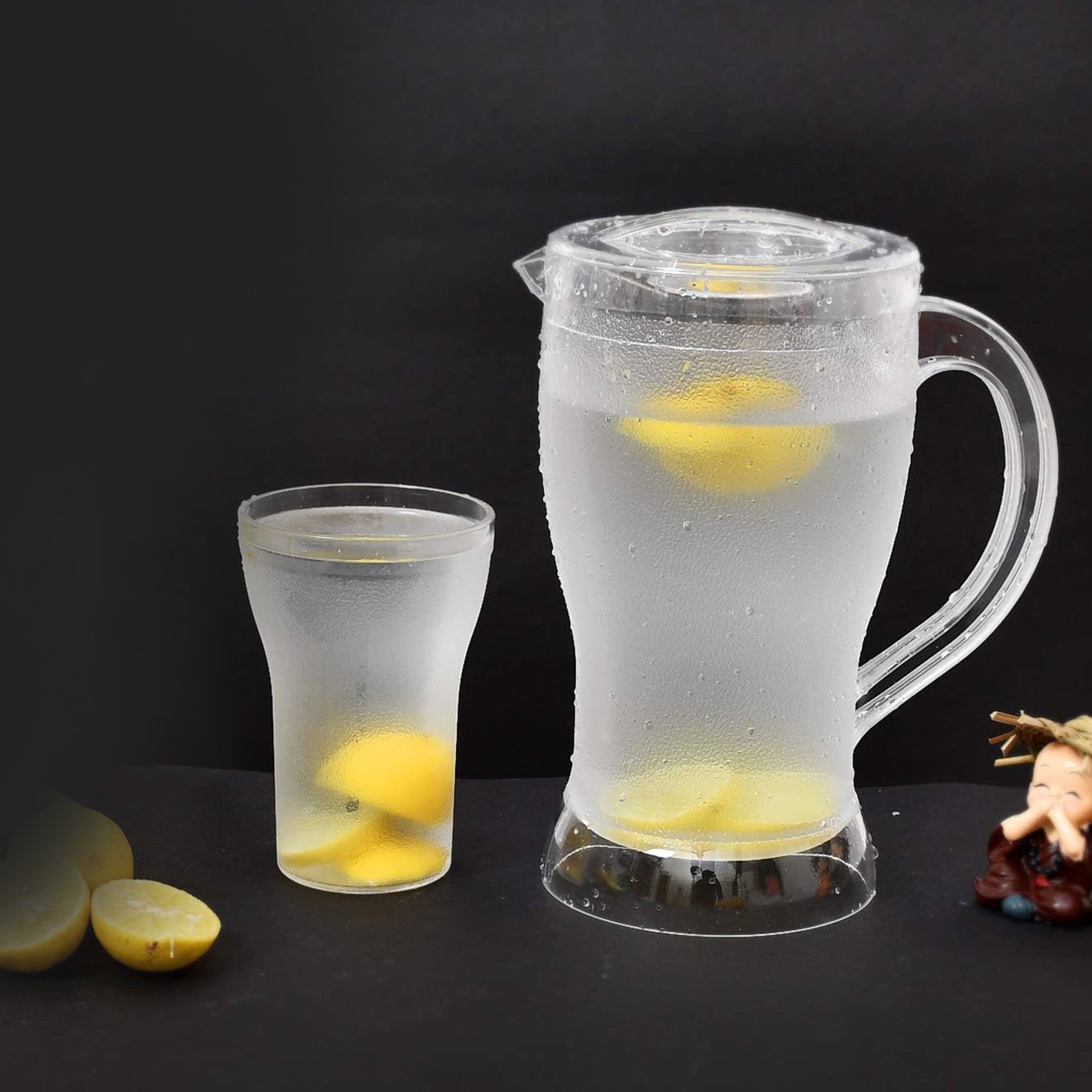Unbreakable Lemon Jug Set With 6 Glasses - warehousetech13