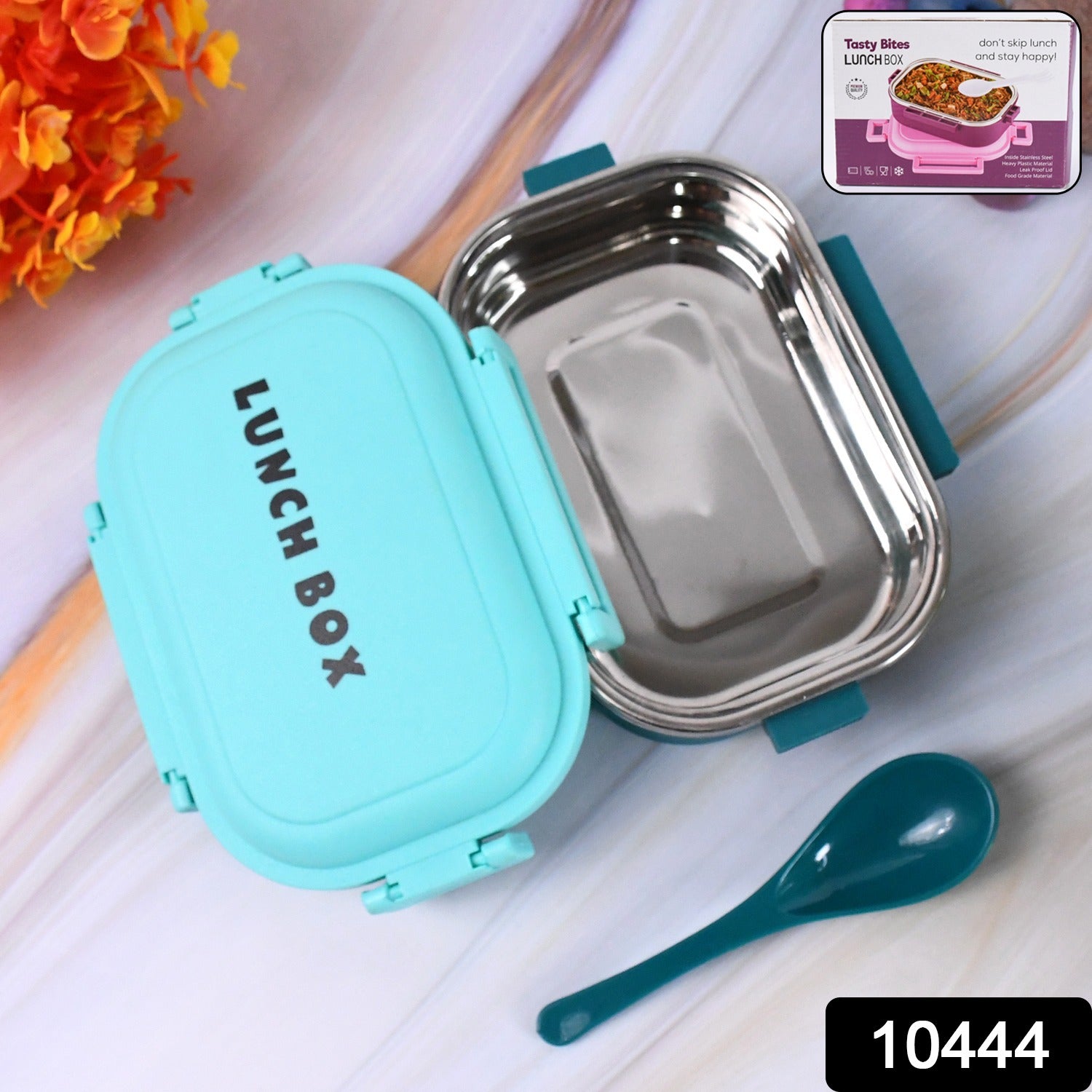 Insulated Testy Stainless Steel Leakproof Lunch Box With Spoon (1 Set) - warehousetech13