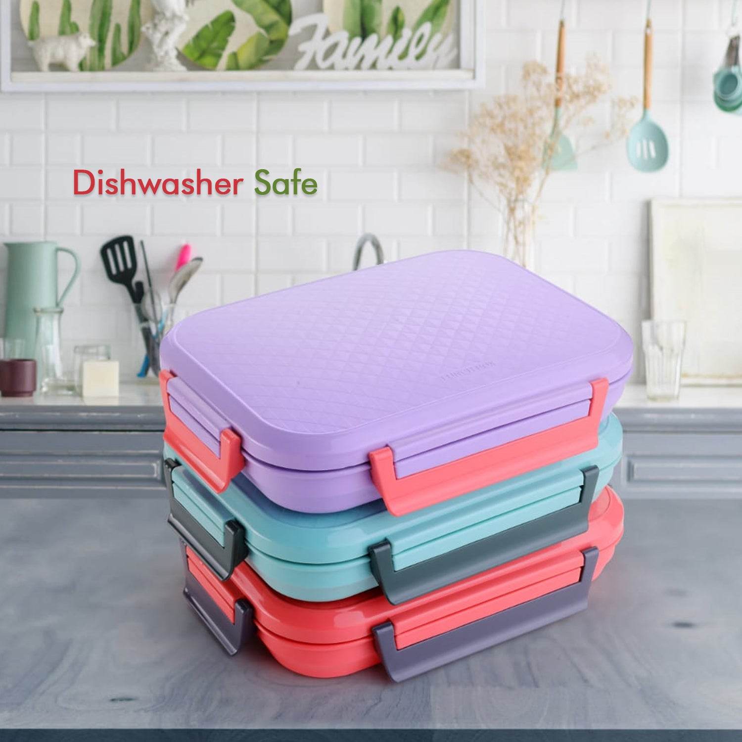 Lunch Box Steel Plate Multi Compartment Lunch Box Carry To All Type Lunch - warehousetech13