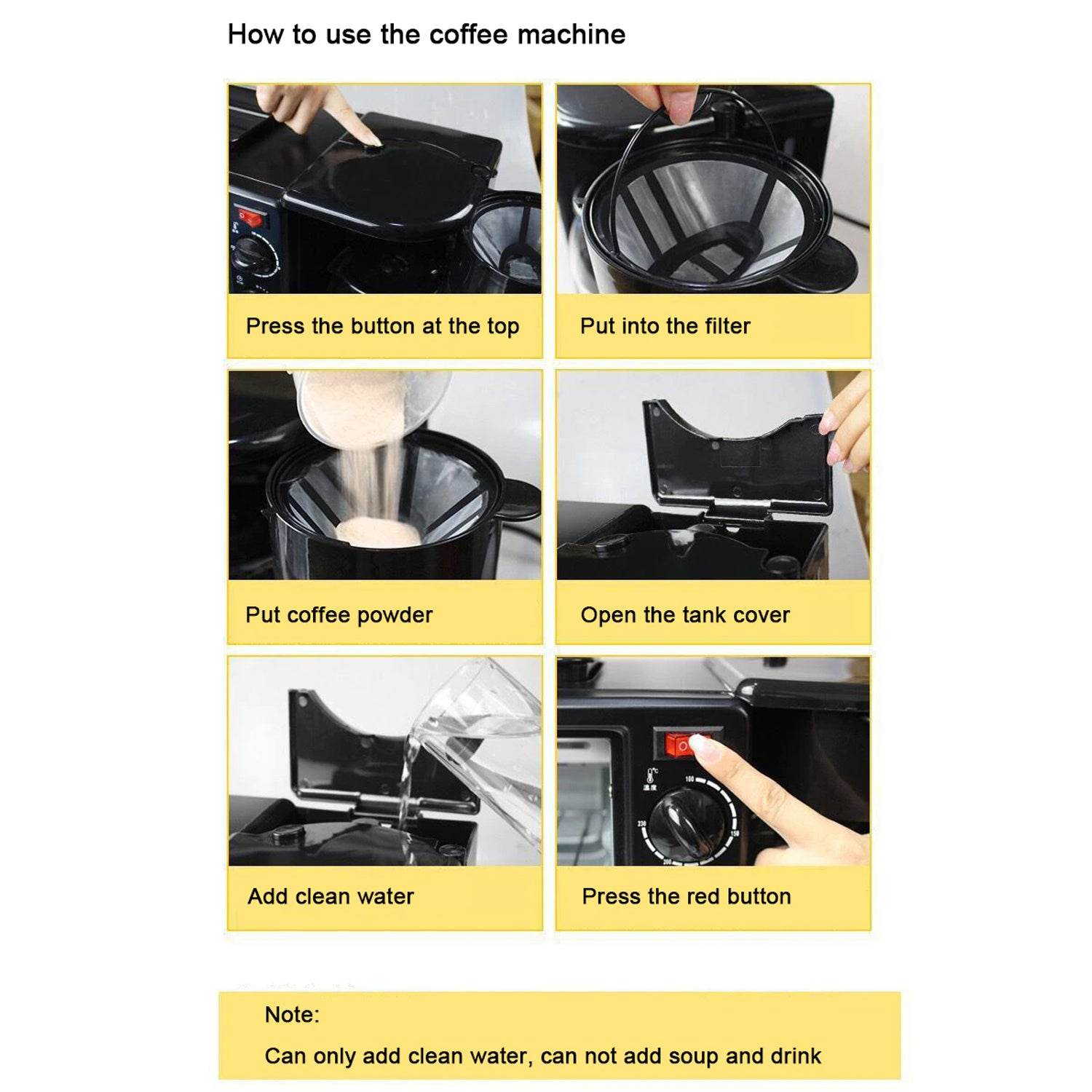 3 In 1 Breakfast Maker Portable Toaster Oven Grill Pan Coffee Maker - warehousetech13