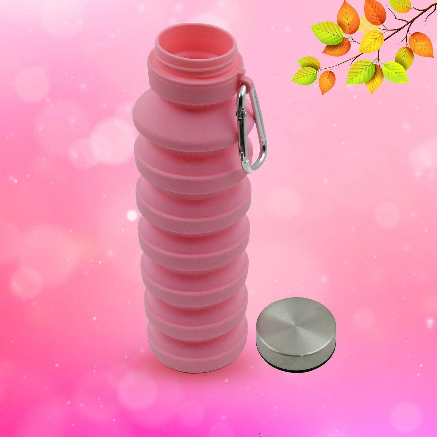 Foldable Water Bottle Silicone Leak Proof Portable Sports Travel Water Bottle For Outdoor Gym Hiking (1 Pc 24 Cm Foldable) - warehousetech13