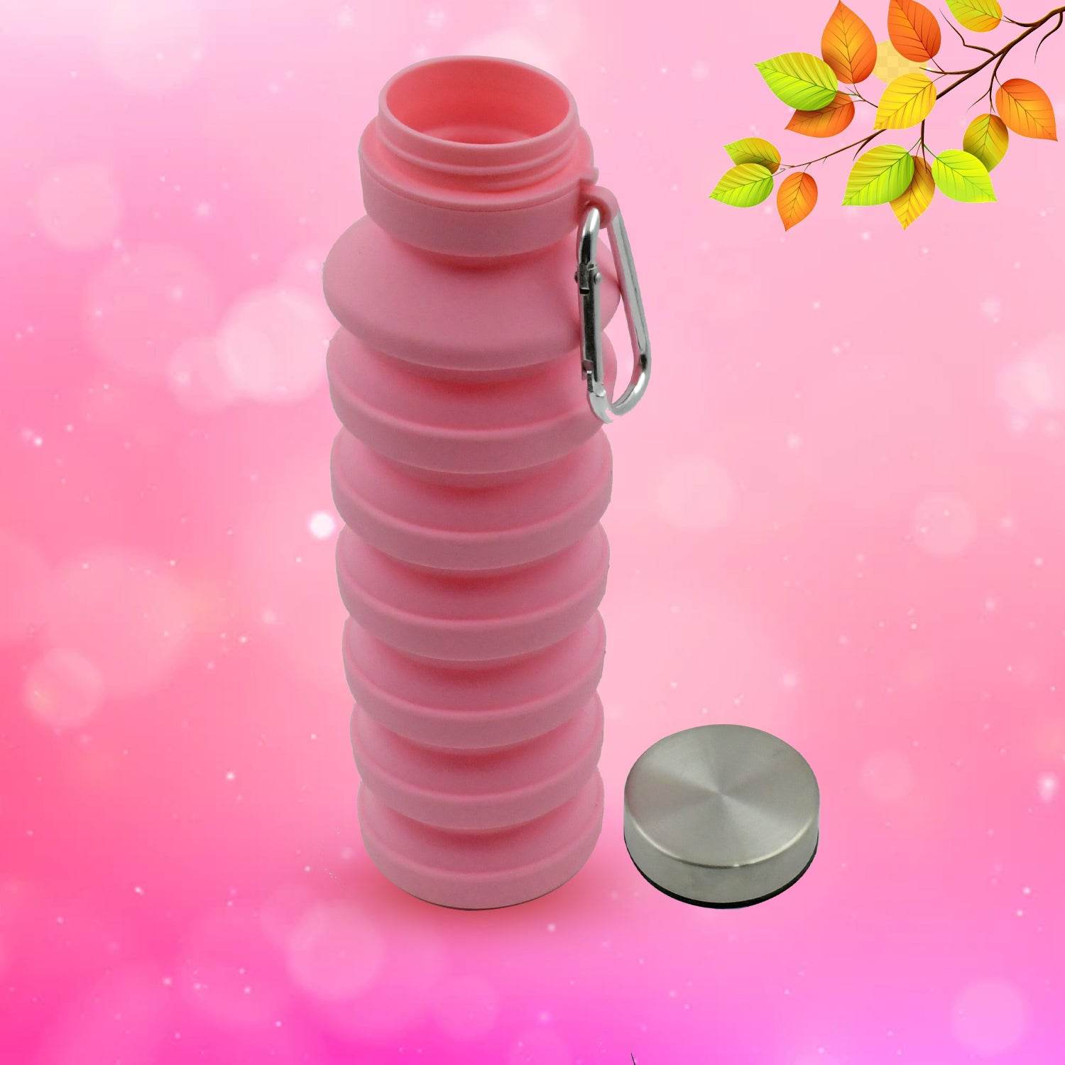 Foldable Water Bottle Silicone Leak Proof Portable Sports Travel Water Bottle For Outdoor Gym Hiking (1 Pc 24 Cm Foldable) - warehousetech13