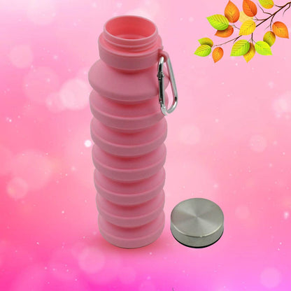 Foldable Water Bottle Silicone Leak Proof Portable Sports Travel Water Bottle For Outdoor Gym Hiking (1 Pc 24 Cm Foldable) - warehousetech13