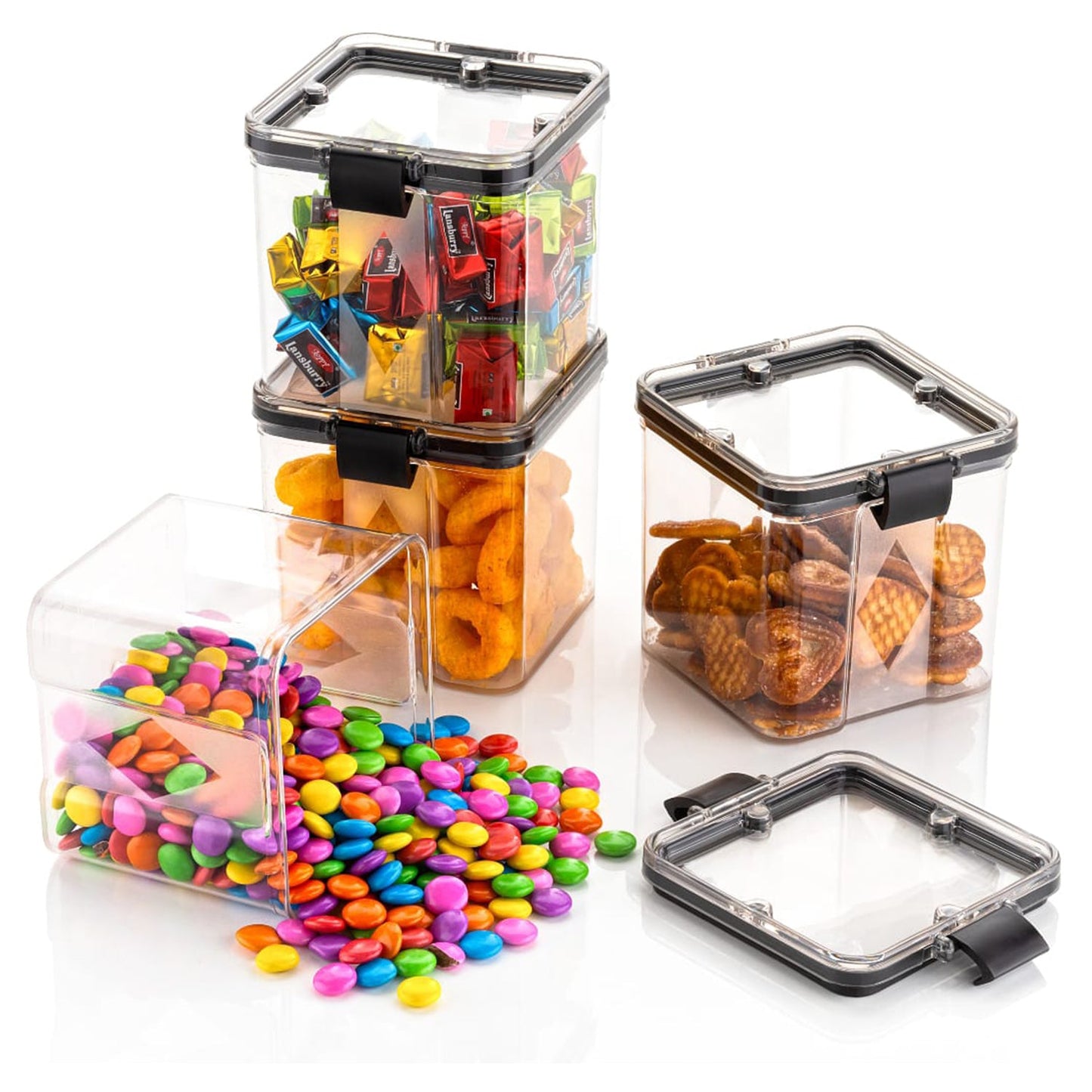 2763 4pc Square Container 700ml Used For Storing Types Of Food Stuffs And Items. - warehousetech13