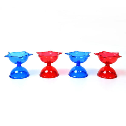 Colourful Reflection Diya Combo Plastic Candle Cup With Multi Shape (4 Pcs Set) - warehousetech13
