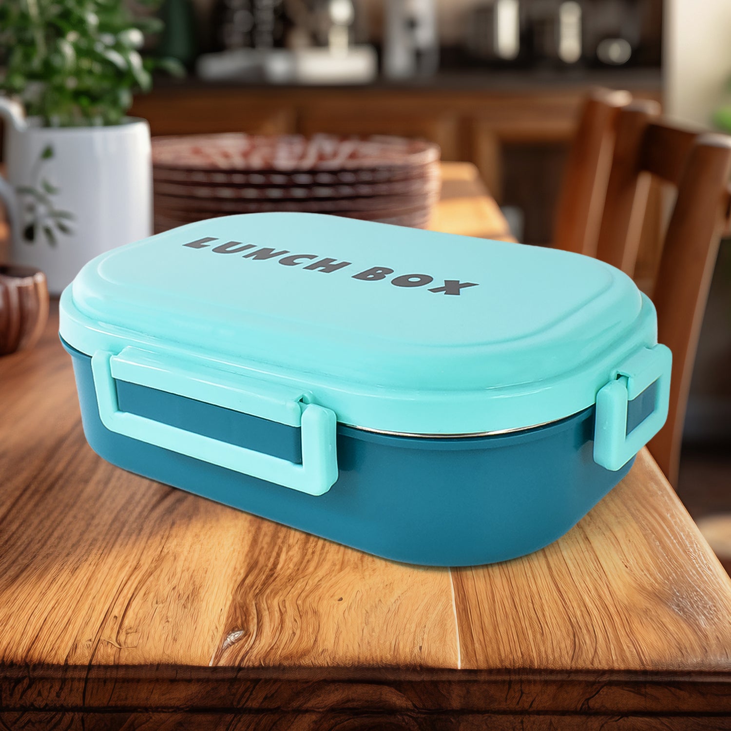 3 In 1 Spicy Bite Stainless Steel Lunch Box With Plastic Small Box Spoon (1 Set) - warehousetech13