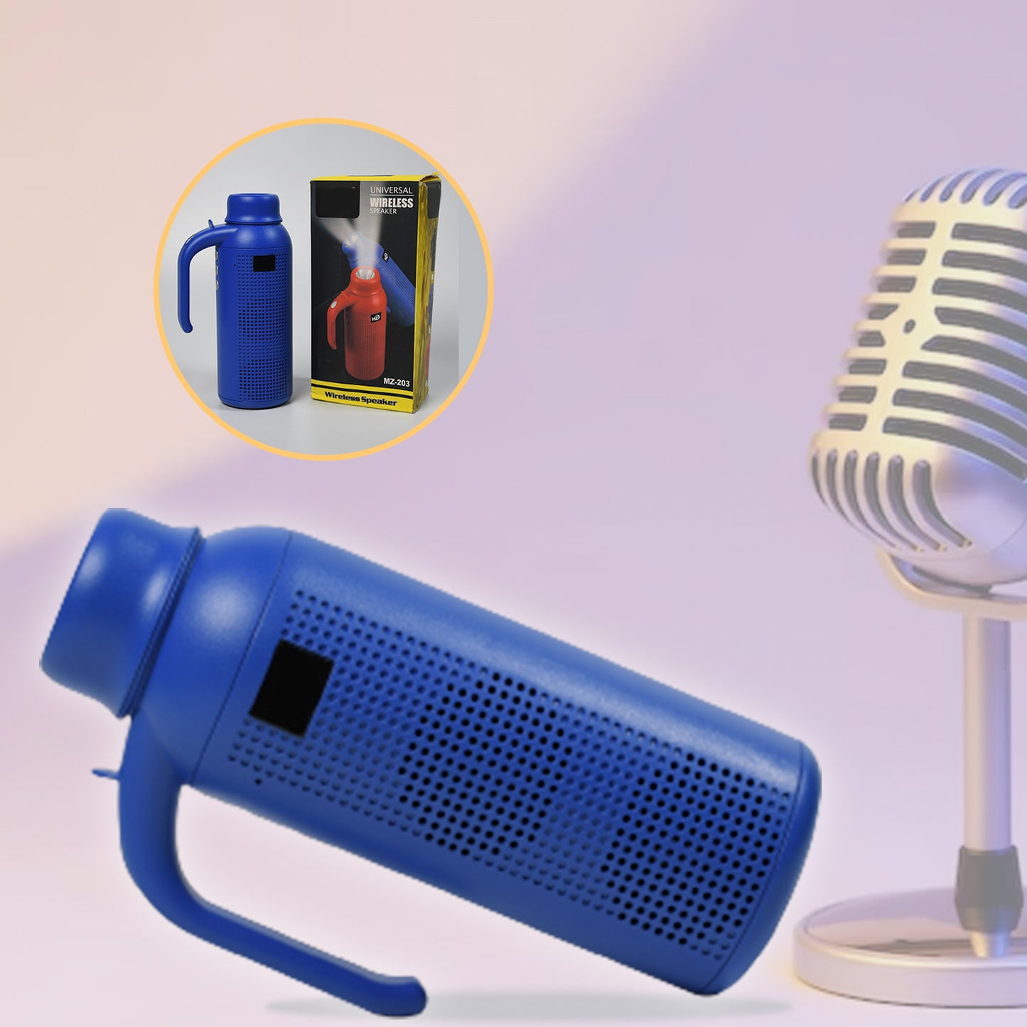1287 Smart Bluetooth Speaker With Torch Light Wireless Bluetooth Speaker Night Flash Light Speaker - warehousetech13