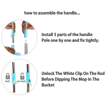 Adjustable Stainless Steel Mop Rod Set 120 Cm - warehousetech13