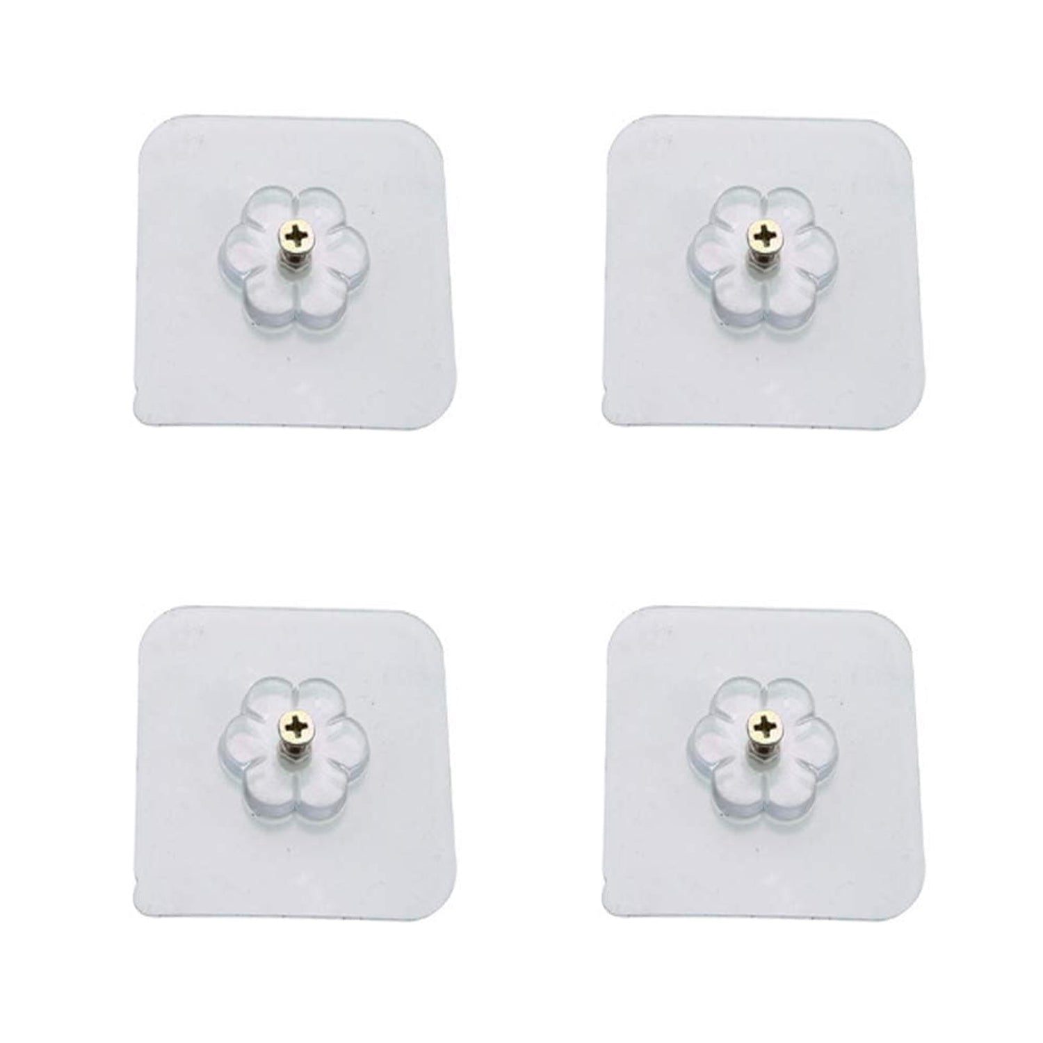 Self Adhesive Hooks Sticker Screw Nut And Bolt Type (4 Pcs Set) - warehousetech13