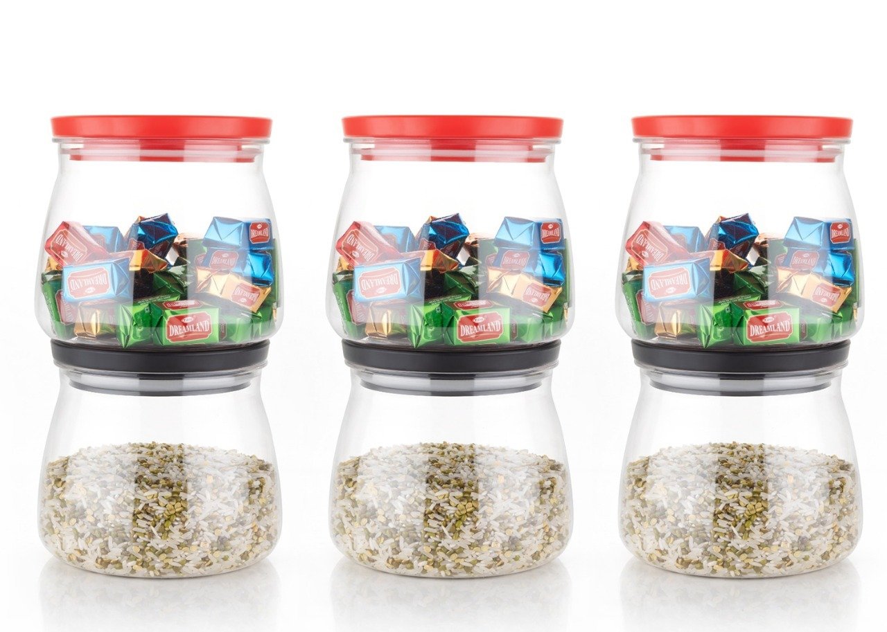 2286 Matka Shaped Jar With Air Tight Leak Proof Lid (Multicolour) (Set Of 6) (900ml) - warehousetech13