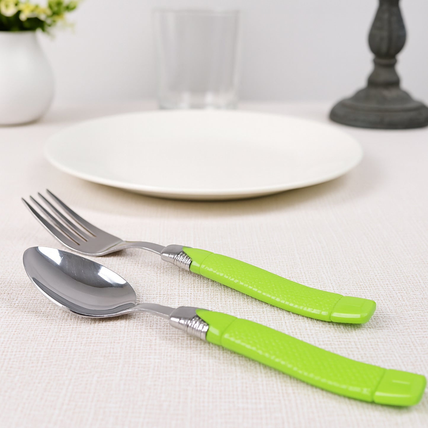 Supermom Premium Fancy Cutlery Set With Holder (24 Pc Set) - warehousetech13