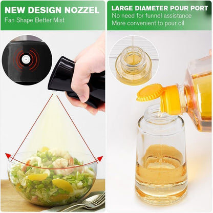 Glass Oil Dispenser Bottle Spray (1 Pc 200 Ml Approx) - warehousetech13