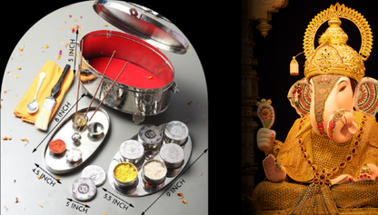 Brass Puja Box (Gold or Silver Plated) - 1 Unit