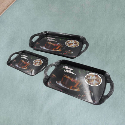 A Serving Tray Set Of 3 Melamine Trays For Kitchen Snacks Serving - warehousetech13