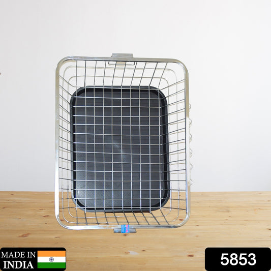 5853 Dish Drainer Rack With Drip Tray Stainless Steel Dish Drainer Rack With Drip Tray Utensil Drying Stand For Kitchen Plate Rack Bartan Basket For Kitchen Utensilsdish Drying Rack With Drainerbartan Basketplate Stand ( 57 X 45 X 19 Cm) - warehousetech13