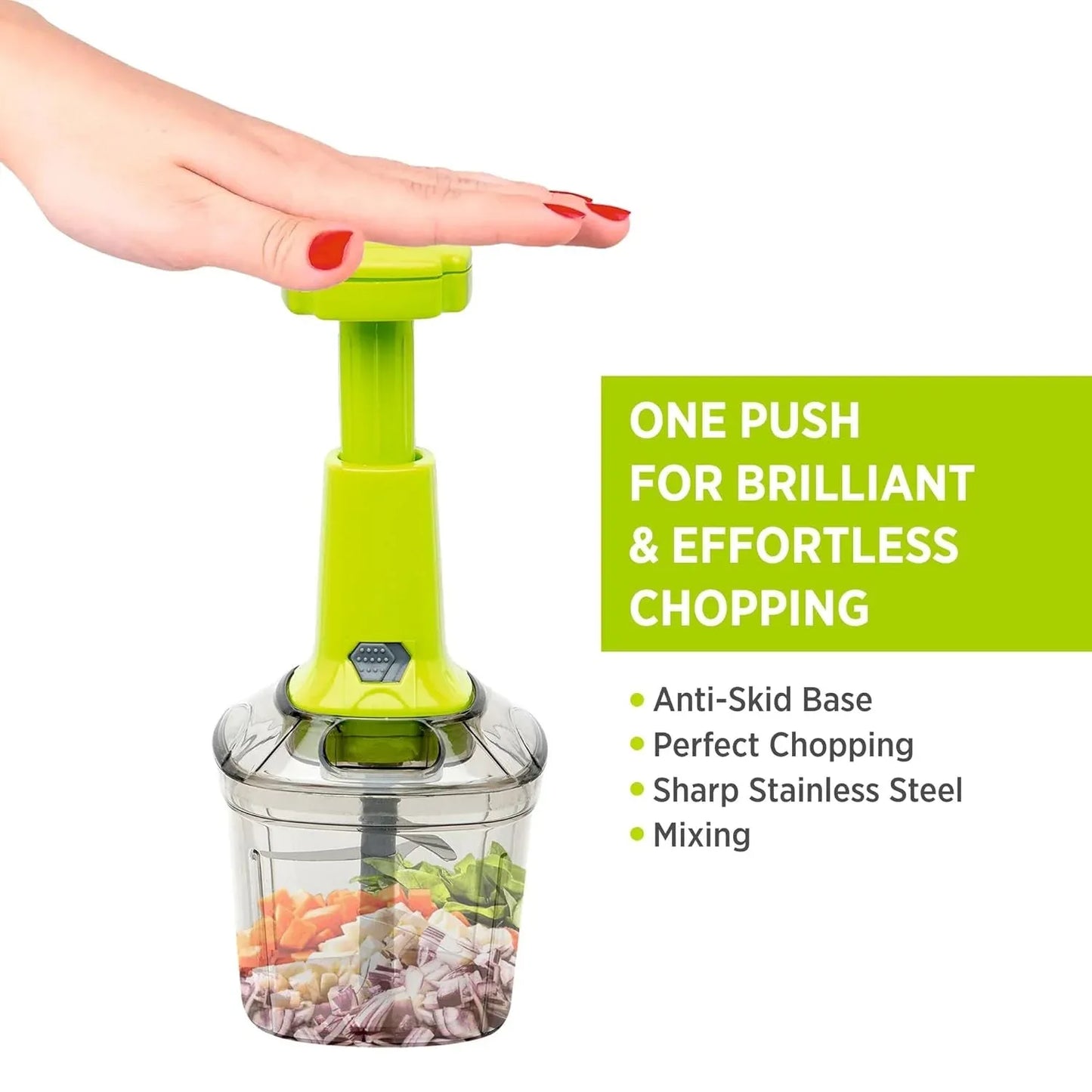 2in1 Press Vegetable Choppers For Kitchen (1100 Ml) - warehousetech13